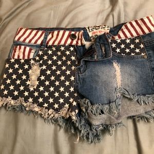 Size 5 American flag jean shorts